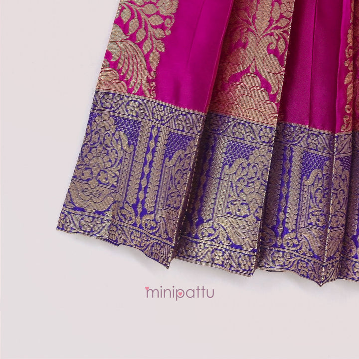 Nishita - Pink Pattu Frock Minipattu