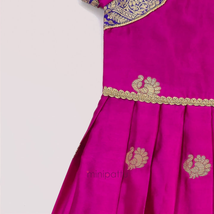 Nishita - Pink Pattu Frock Minipattu