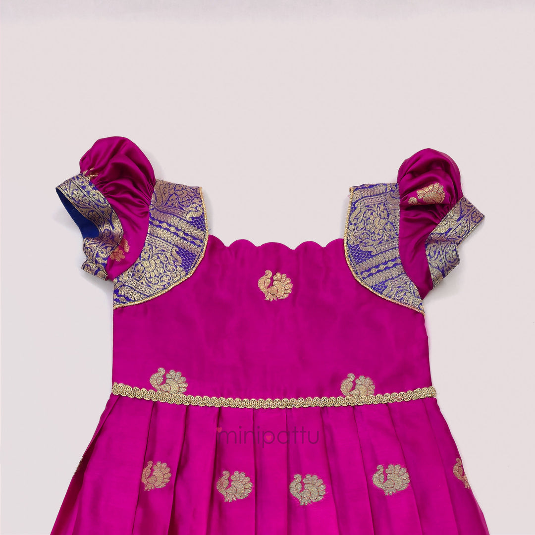 Nishita - Pink Pattu Frock Minipattu