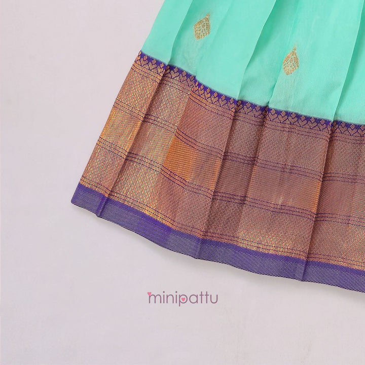 Chaitali - Violet Blue Pattu Pavadai Minipattu
