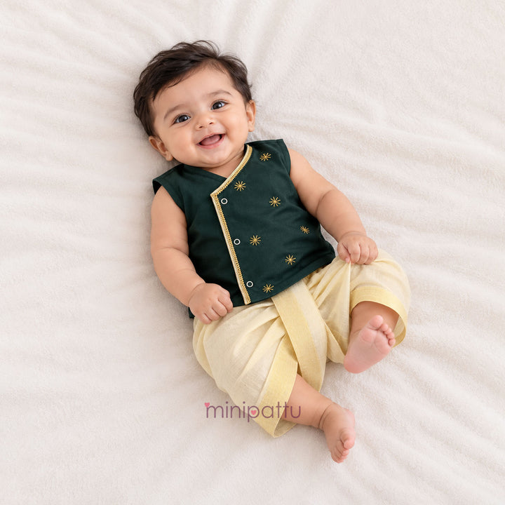 Rihabh - Green Jabla Set Minipattu