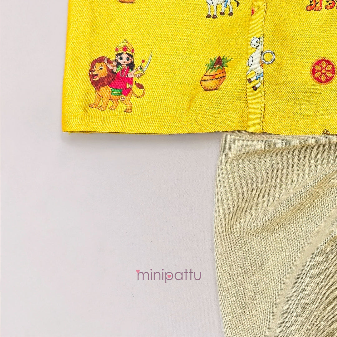 Navadurga Yellow Jabla Set Minipattu