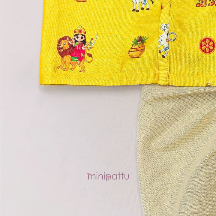 Navadurga Yellow Jabla Set Minipattu