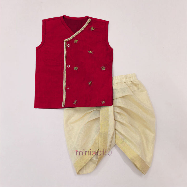 Rihabh - Red Jabla Set Minipattu