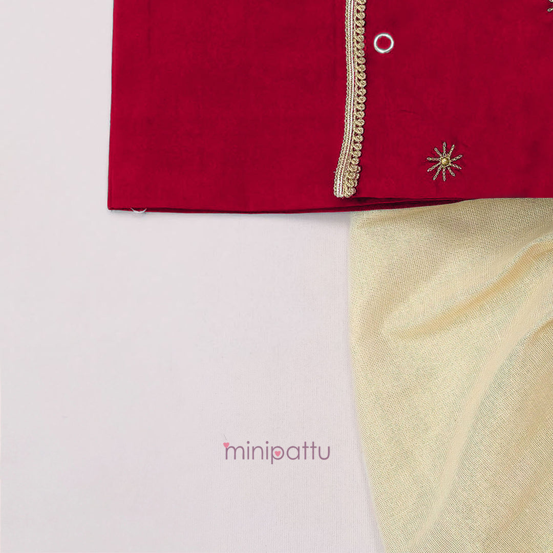 Rihabh - Red Jabla Set Minipattu