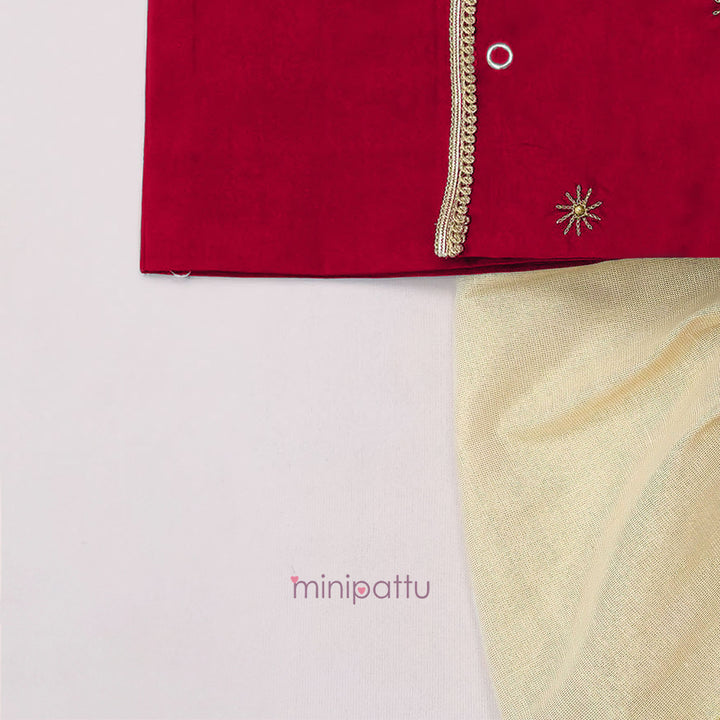 Rihabh - Red Jabla Set Minipattu