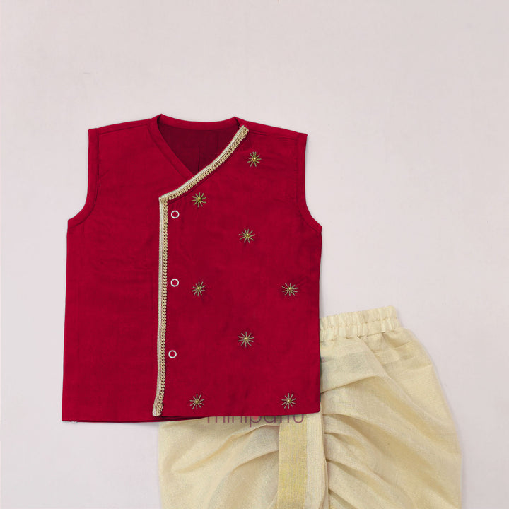 Rihabh - Red Jabla Set Minipattu