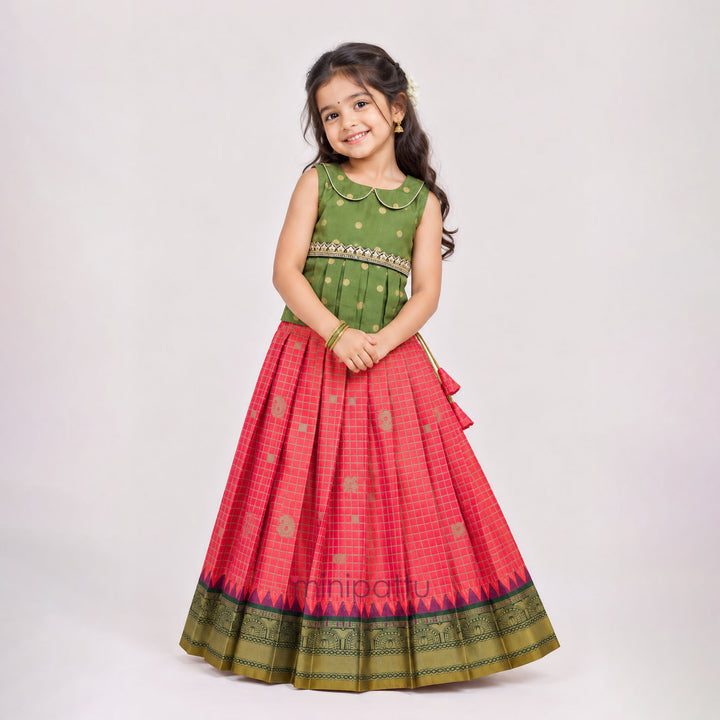 Madhuri - Green Designer Minipattu