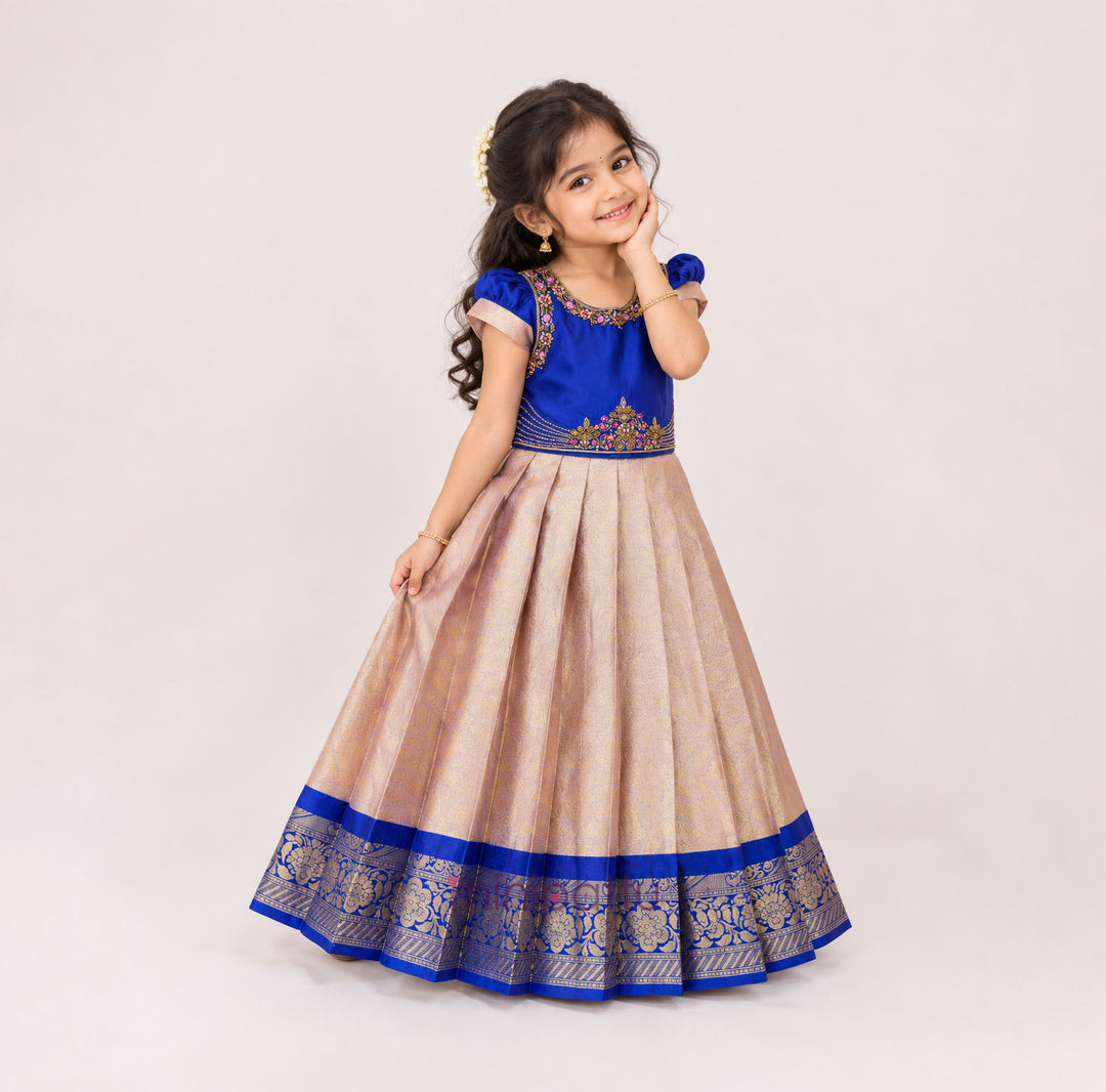 Tanushri - Blue Pattu Pavadai Minipattu
