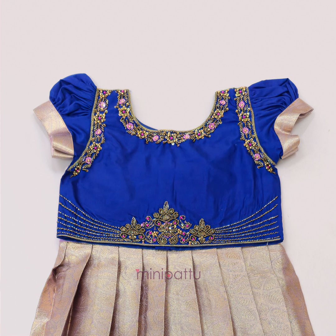 Tanushri - Blue Pattu Pavadai Minipattu