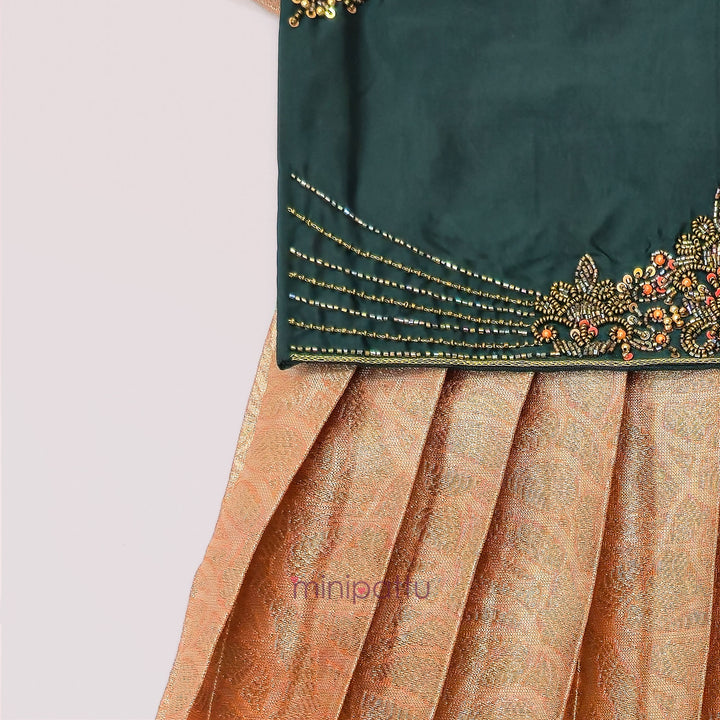 Tanushri - Green Pattu Pavadai Minipattu