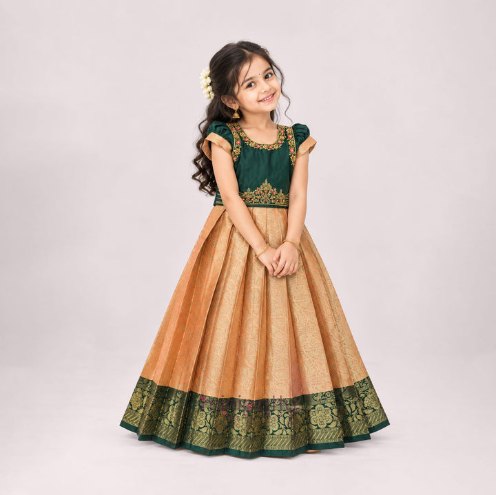 Tanushri - Green Pattu Pavadai Minipattu