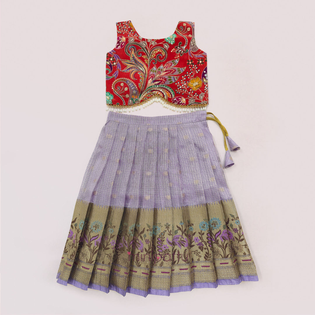 Ankita - Rust Lavender Lehanga Minipattu