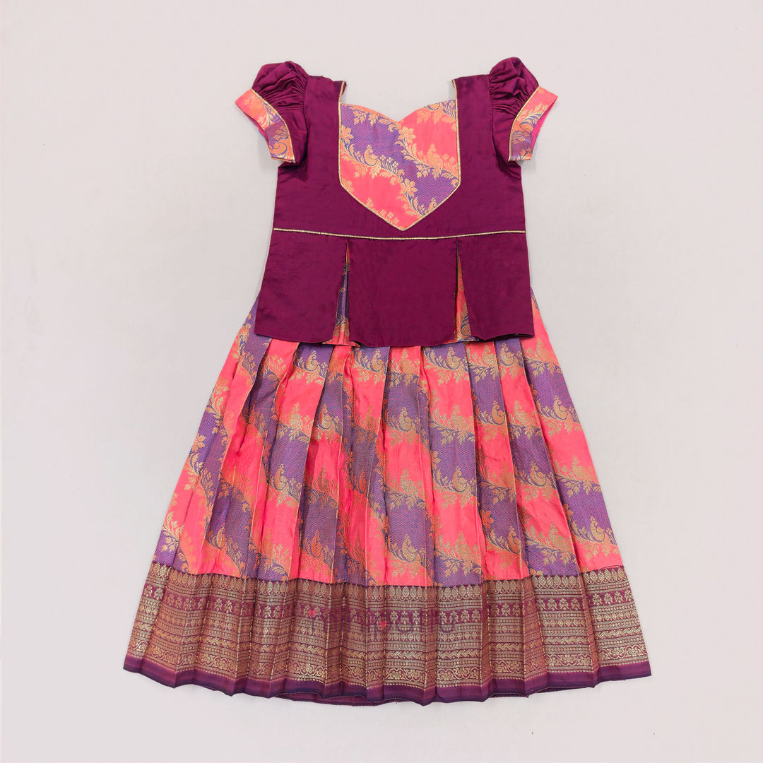 Vardhini - Burgundy Pattu Pavadai Minipattu