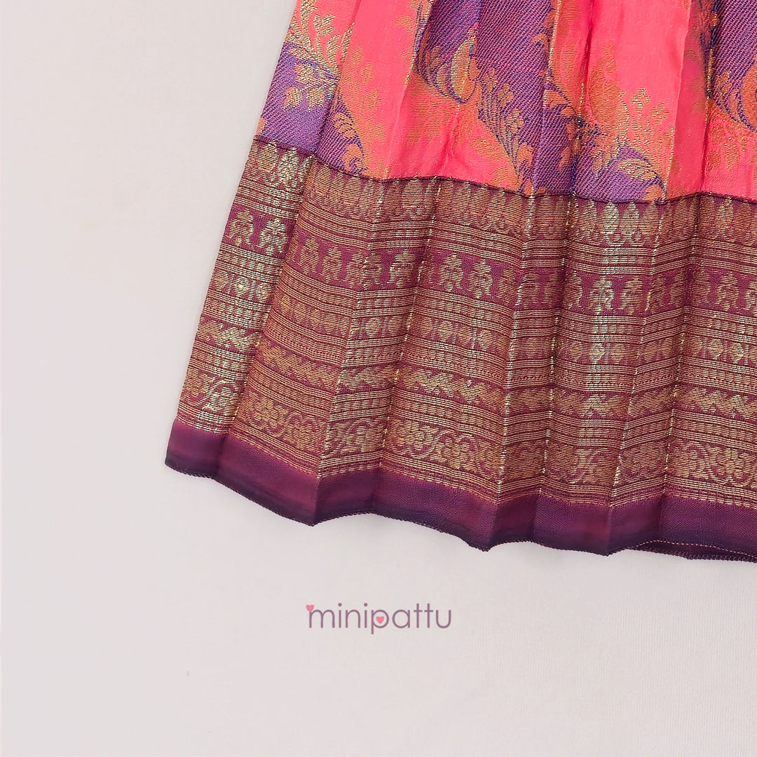 Vardhini - Burgundy Pattu Pavadai Minipattu