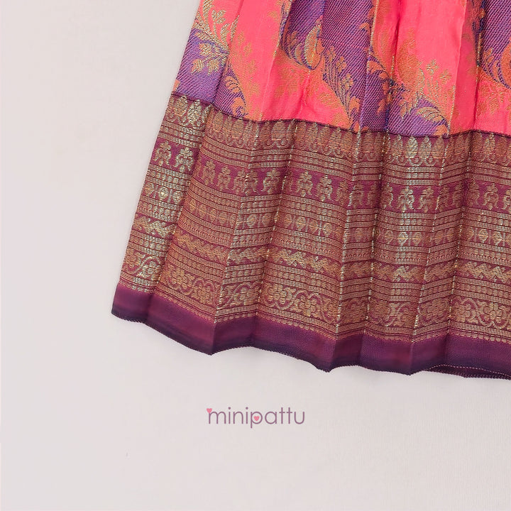 Vardhini - Burgundy Pattu Pavadai Minipattu