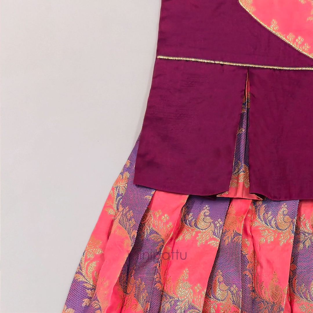 Vardhini - Burgundy Pattu Pavadai Minipattu