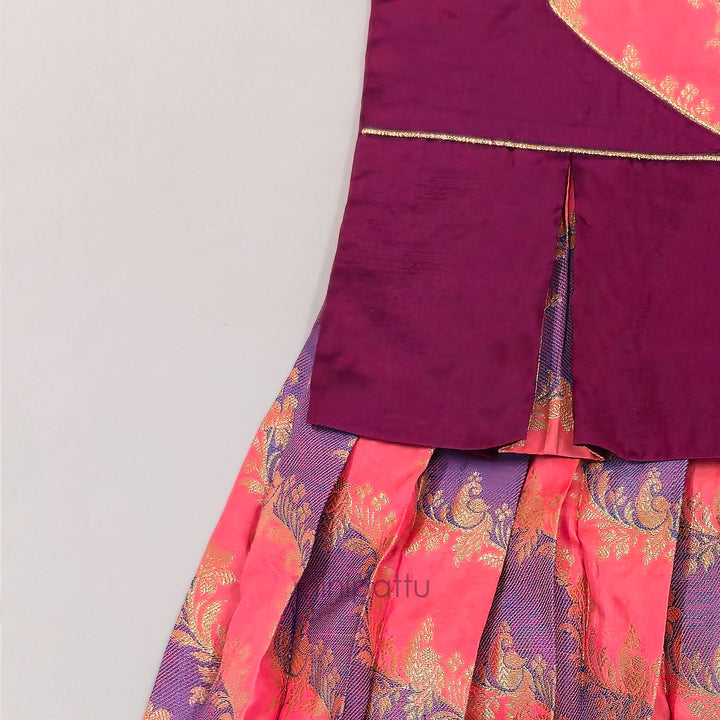 Vardhini - Burgundy Pattu Pavadai Minipattu