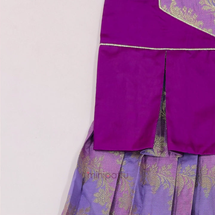 Vardhini -Magenta Pattu Pavadai Minipattu