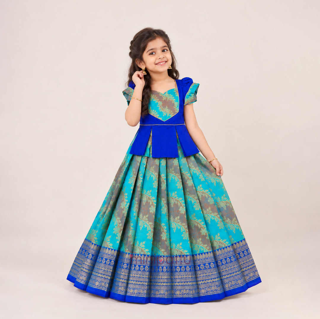 Vardhini - Royal Blue Pattu Pavadai Minipattu