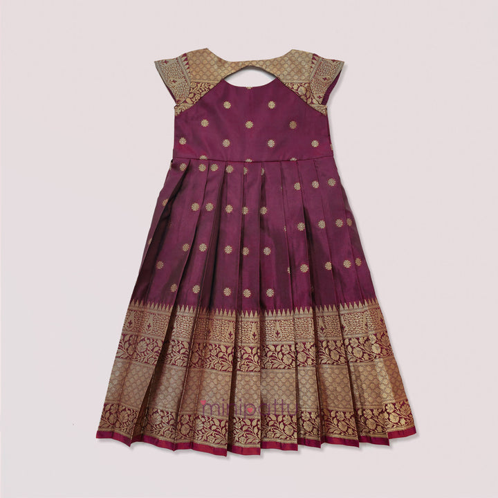 Ramyam - Burgundy Pattu Frock Minipattu