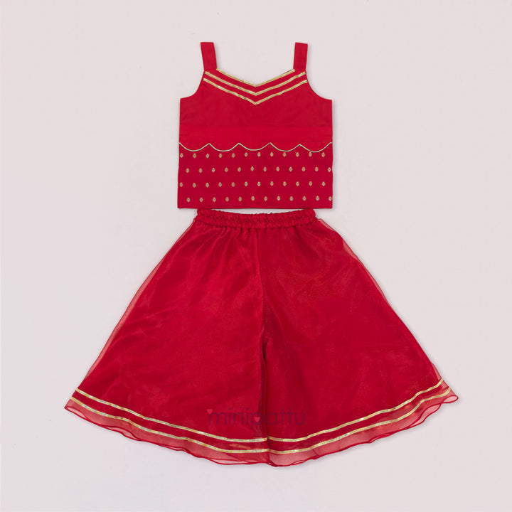 Joshika - Red Designer Sharara Minipattu