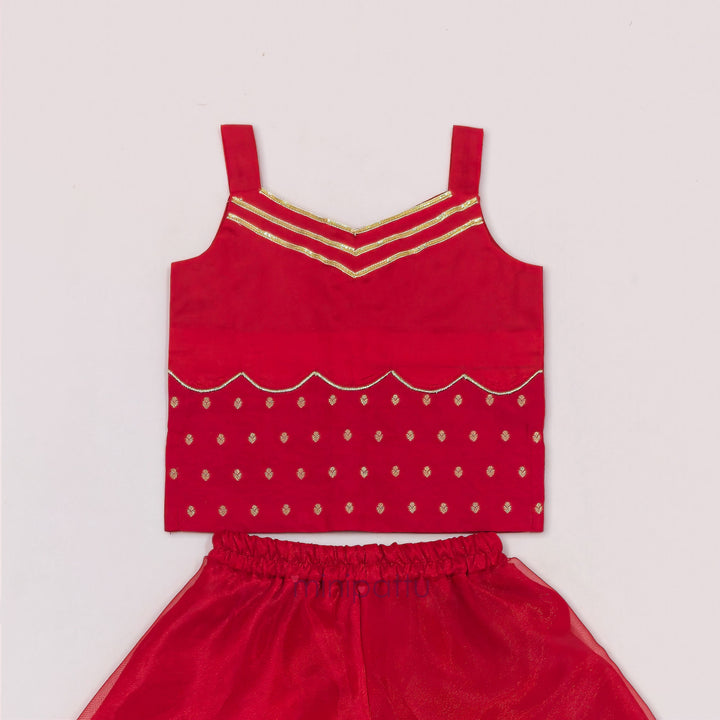Joshika - Red Designer Sharara Minipattu