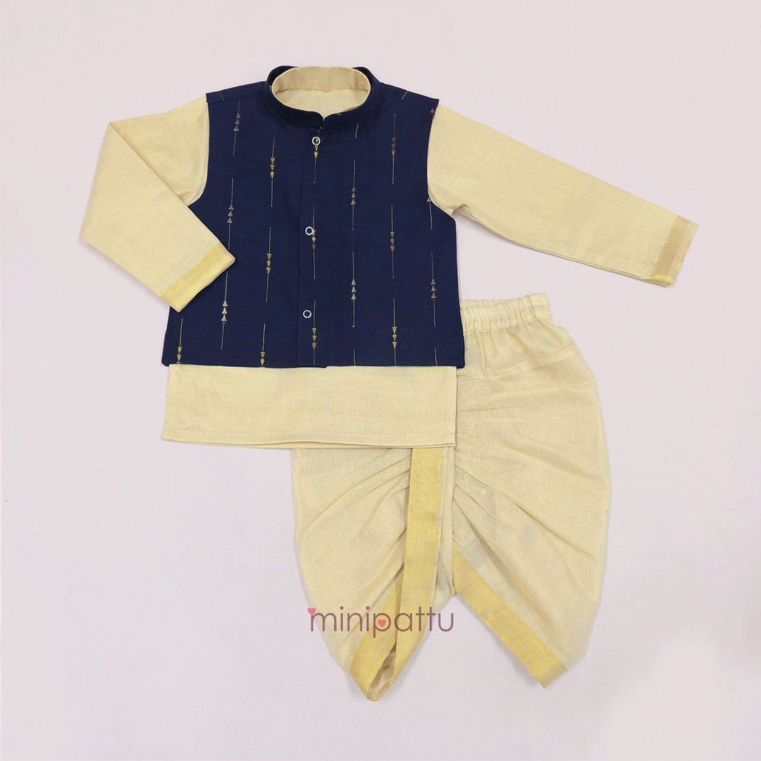 Snehan - Navy Blue Jacket set
