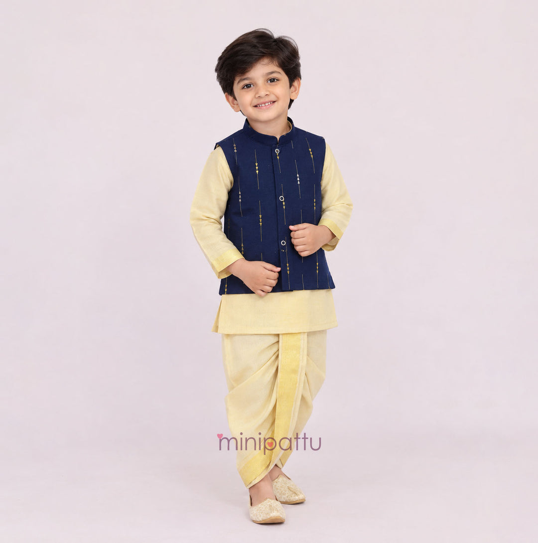 Snehan - Navy Blue Jacket set