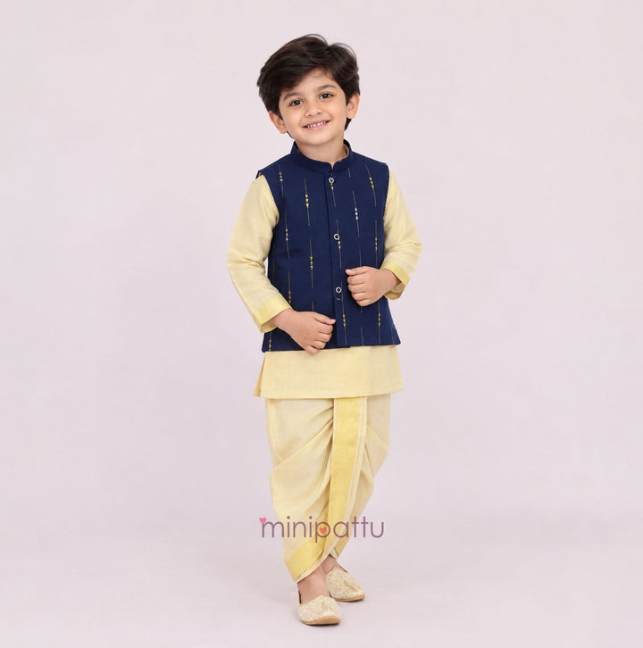 Snehan - Navy Blue Jacket set