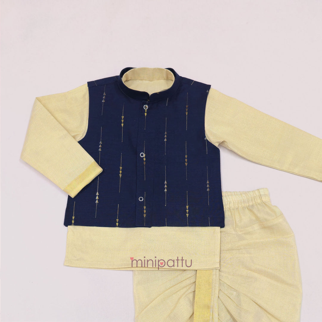Snehan - Navy Blue Jacket set