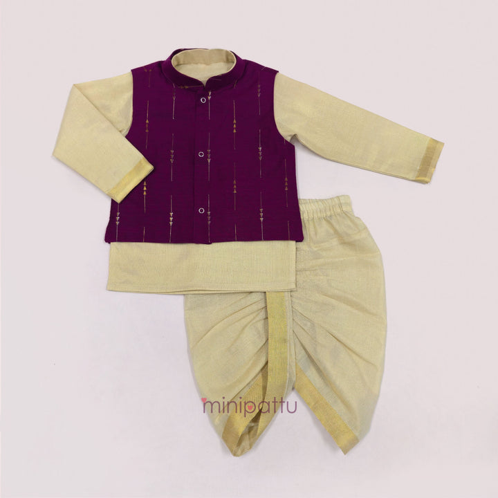 Snehan - Magenta Jacket set