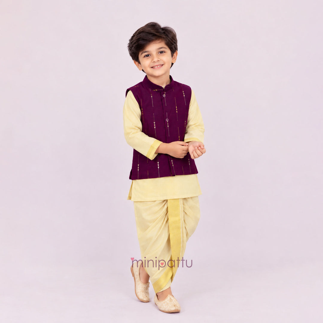 Snehan - Magenta Jacket set