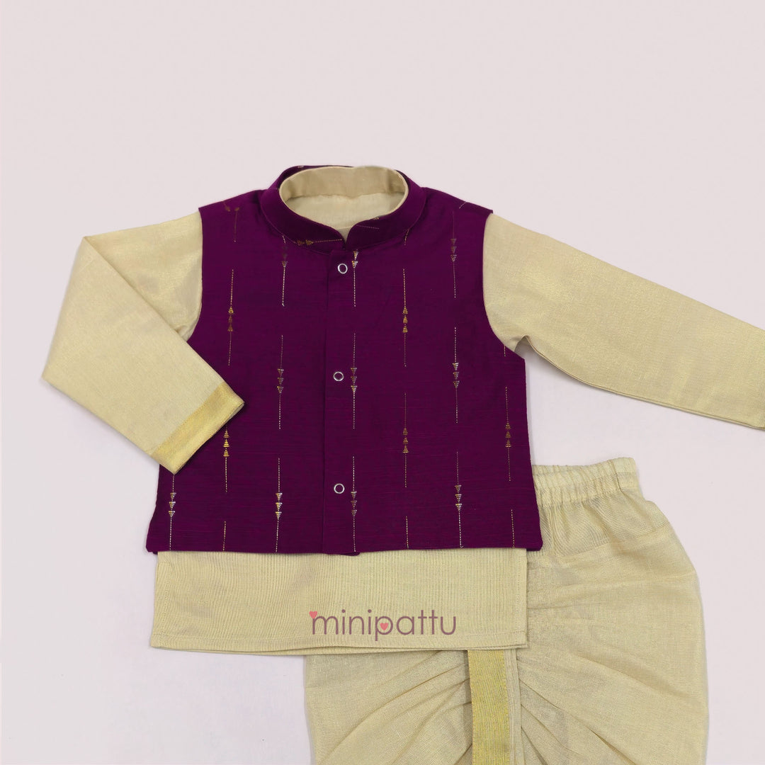 Snehan - Magenta Jacket set