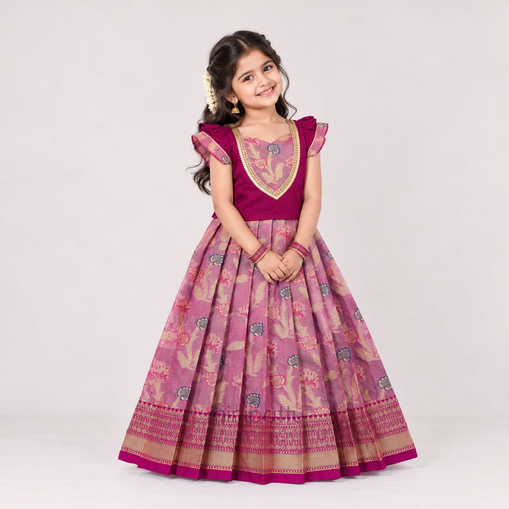 Preethi - Magenta Pattu Pavadai Minipattu