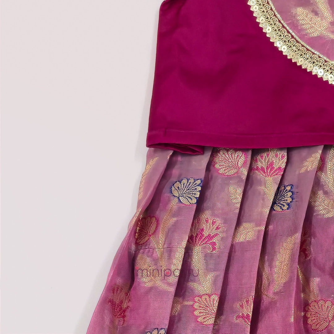 Preethi - Magenta Pattu Pavadai Minipattu