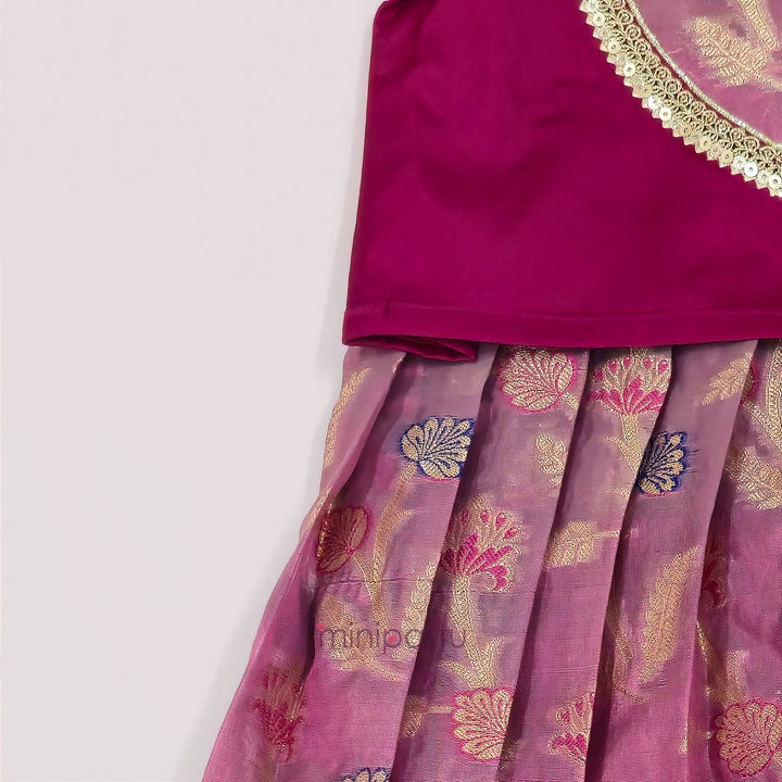 Preethi - Magenta Pattu Pavadai Minipattu