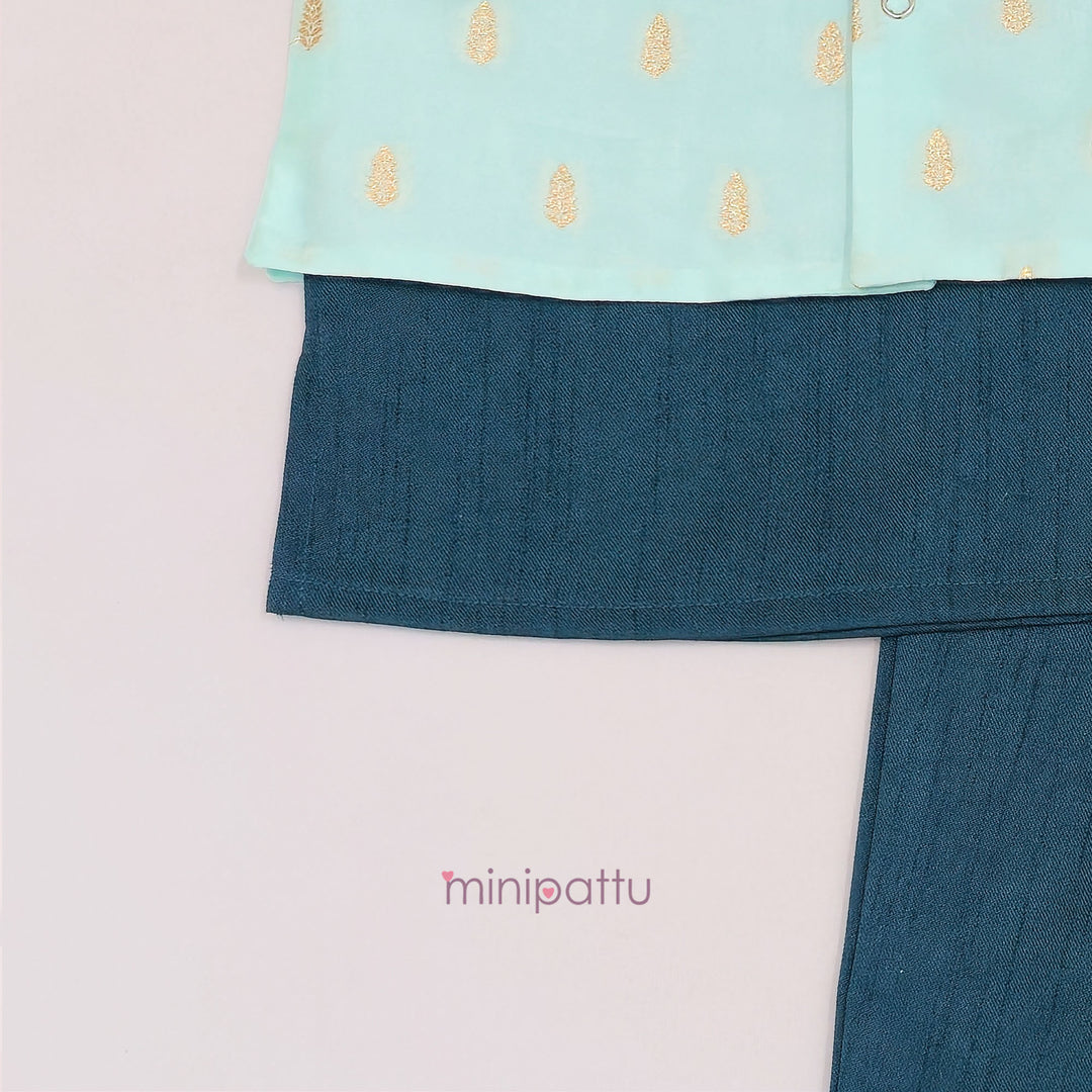 Sathvik - Aqua Blue Teal Jacket set