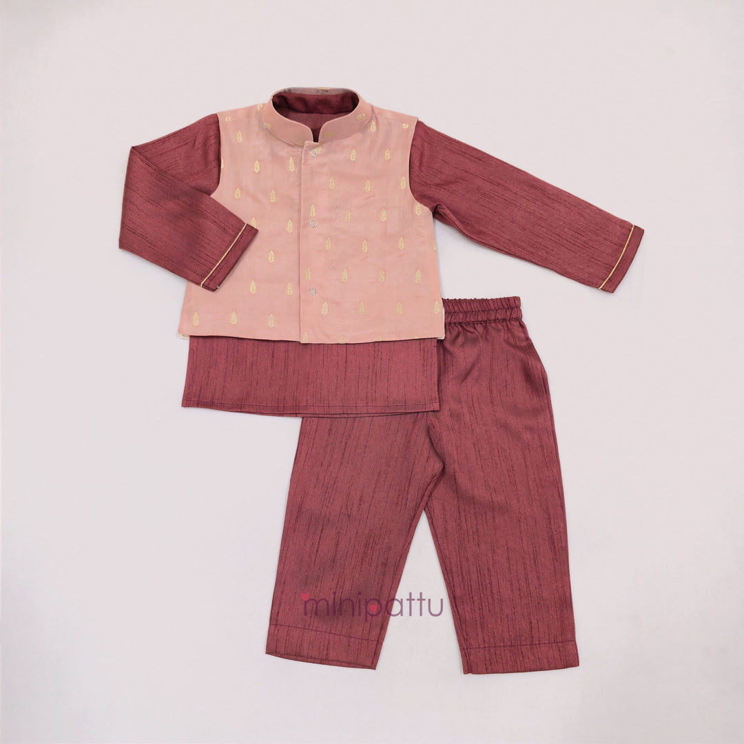 Sathvik - Mauve Maroon Jacket set