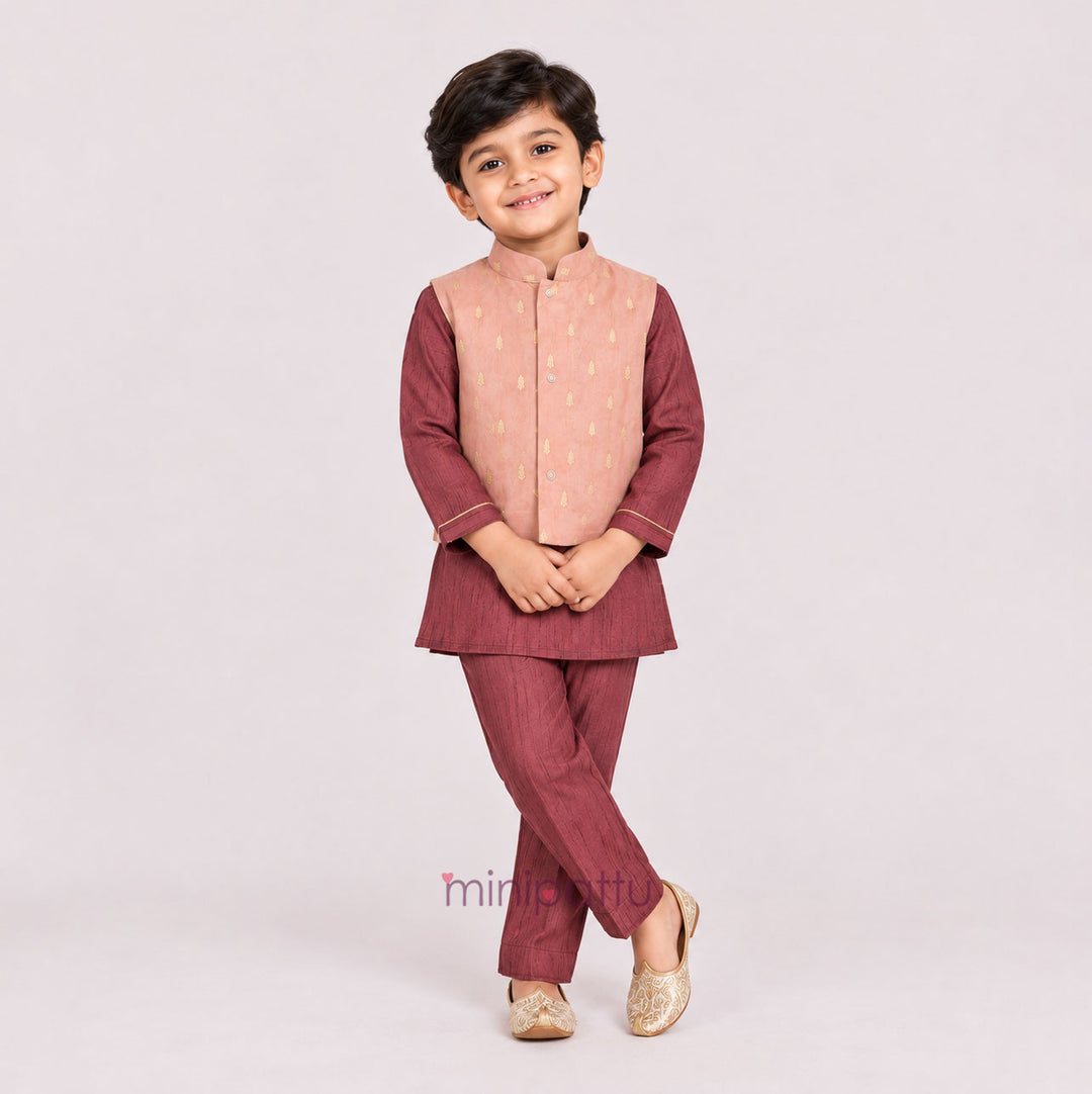 Sathvik - Mauve Maroon Jacket set