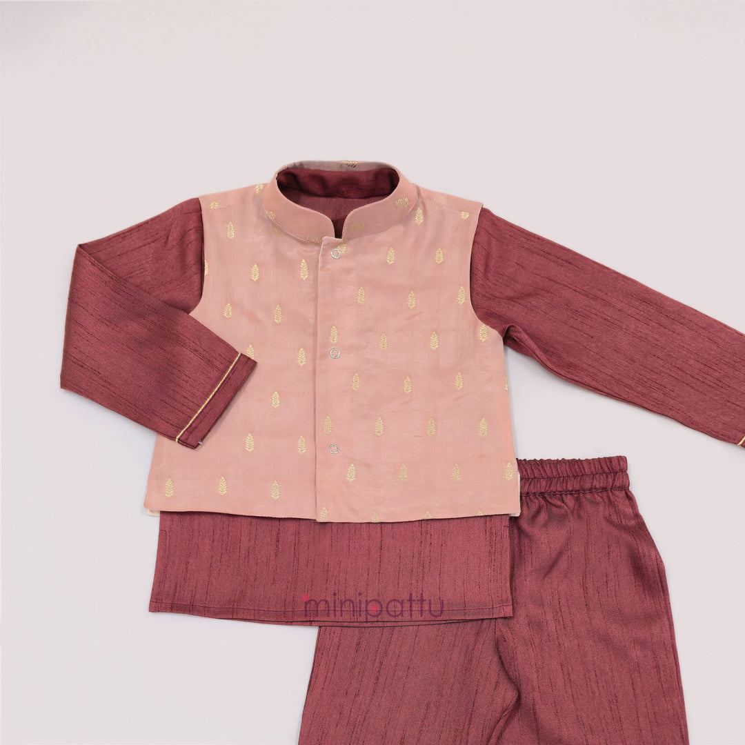 Sathvik - Mauve Maroon Jacket set