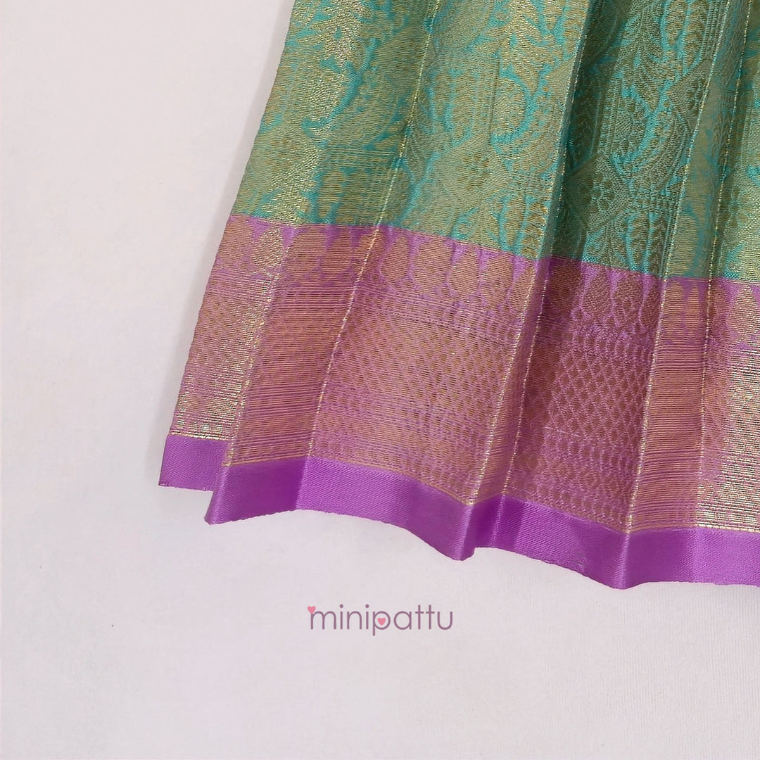 Nakshatra - Green Lilac Pattu Pavadai Minipattu