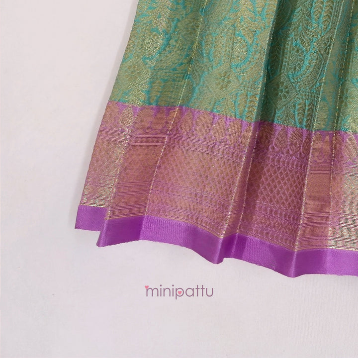 Nakshatra - Green Lilac Pattu Pavadai Minipattu