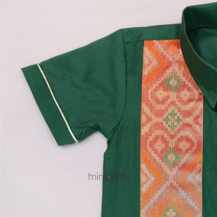 Girish - Green Shirt & Veshti Set