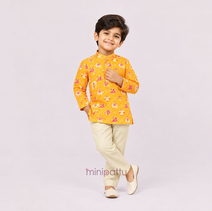 Patola Yellow Printed Kurta & Pant set