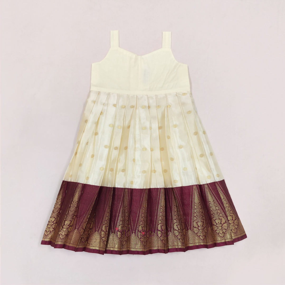 Abirami -Maroon Pattu Pavadai Minipattu