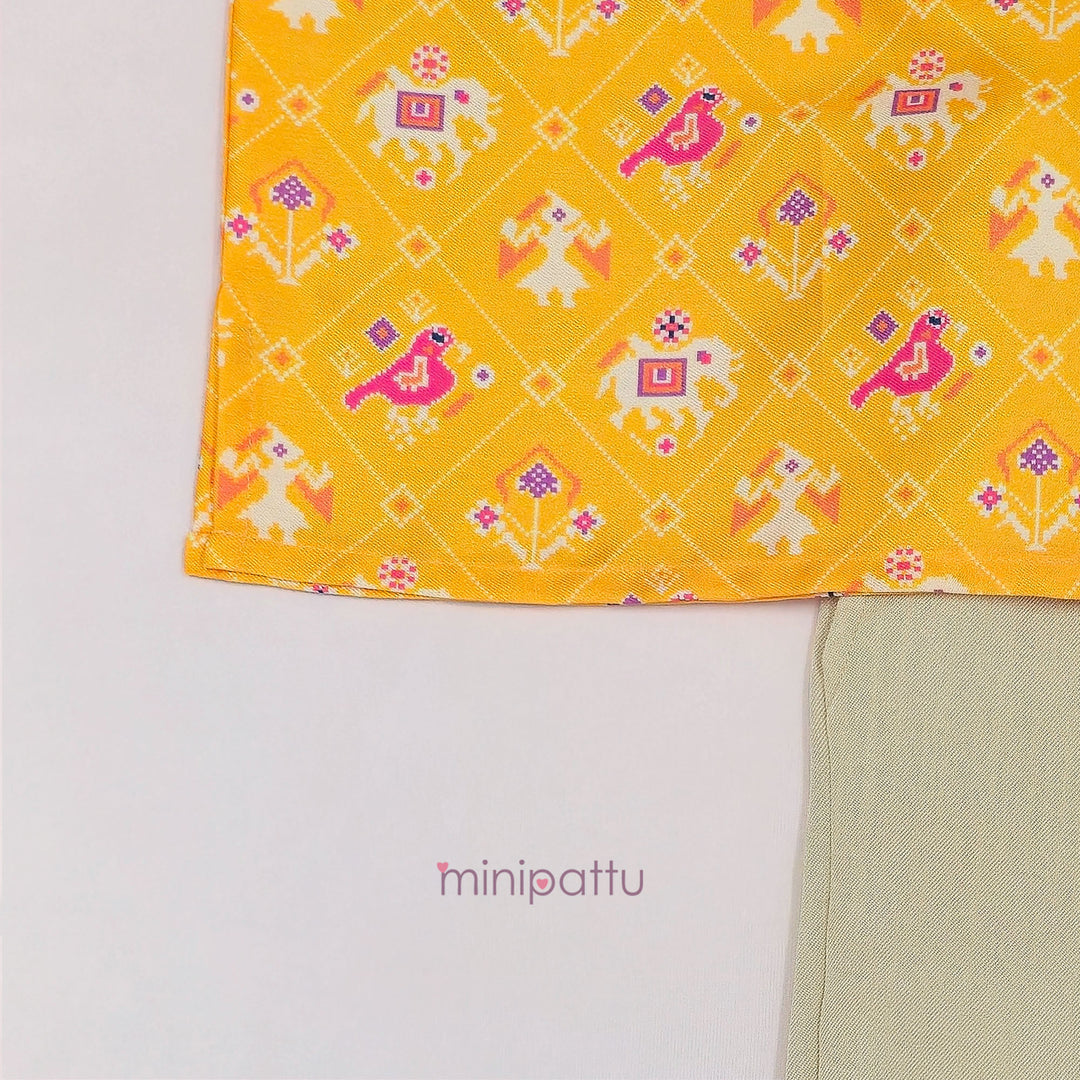 Patola Yellow Printed Kurta & Pant set