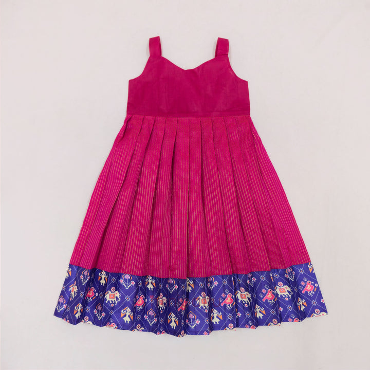Patola Violet Pink Pattu Pavadai Minipattu