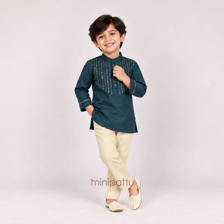 Samar - Teal Blue Kurta & Pant set