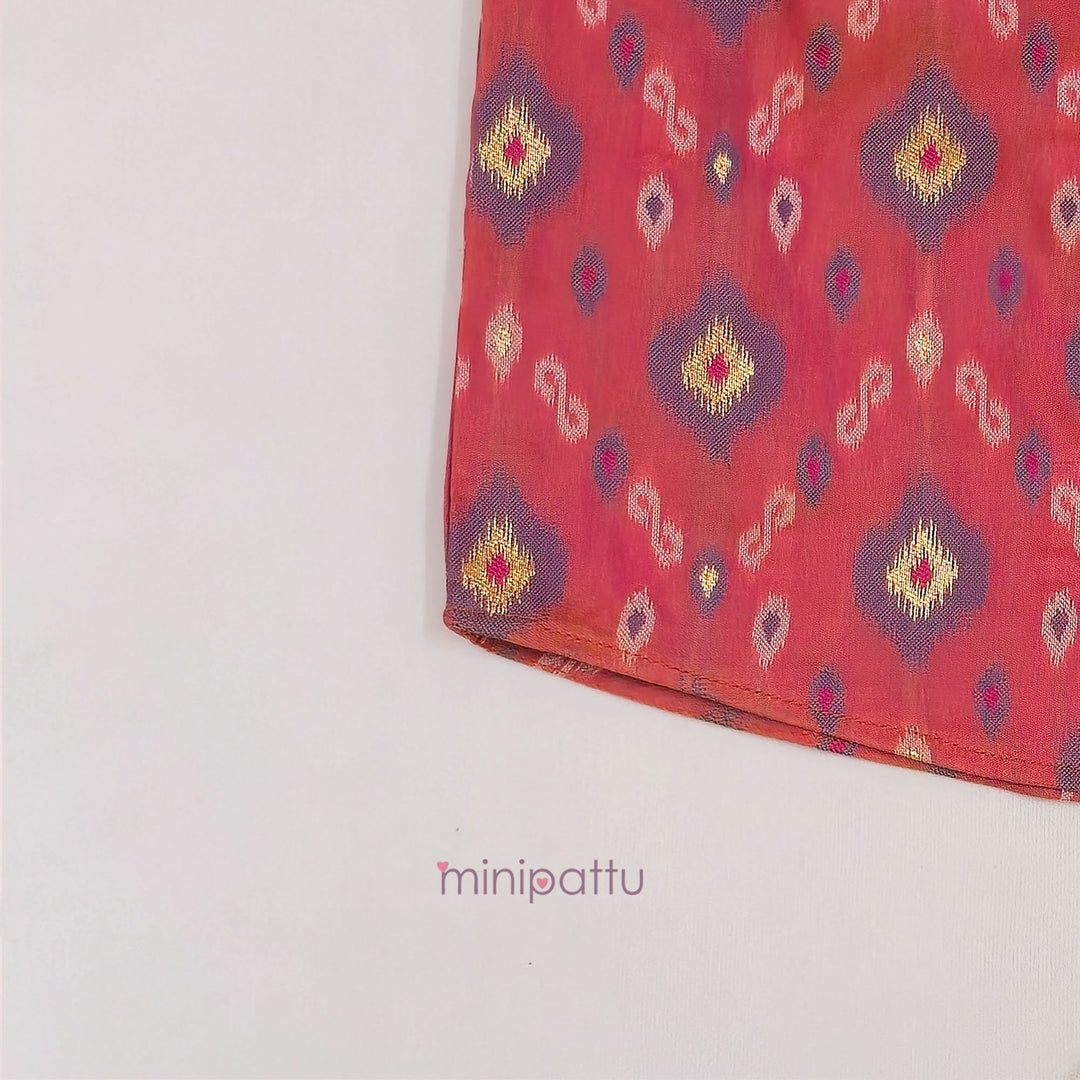 Pochampally Pink Shirt & Veshti Set